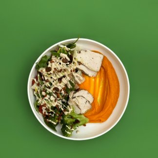 Боул з креветкою/індичкою та салатом з амарантом